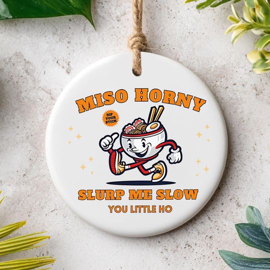 Funny Ornament  Inappropriate Gag Gift, Offensive Humor, Unhinged Ceramic Keepsake, Gen Z Friend Present, One-Sided Design