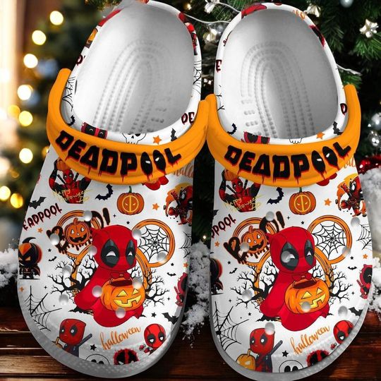 Cute Deadpool Shoes Clogs, Halloween Trick Or Treat Shoes, Superhero Vintage Christmas Slipper Unisex, Holiday Gift For Kid
