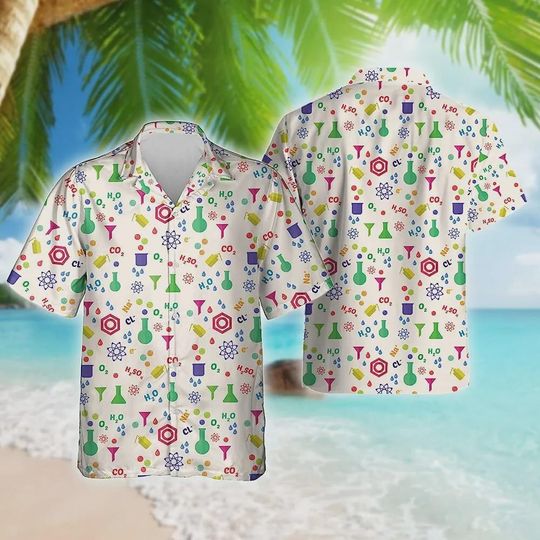 Discover Chemistry Hawaiian Shirt For Men, Sciences Summer Aloha Shirt, Mens Button Down Shirt, Gift For Chemistry Teacher Hawaiian