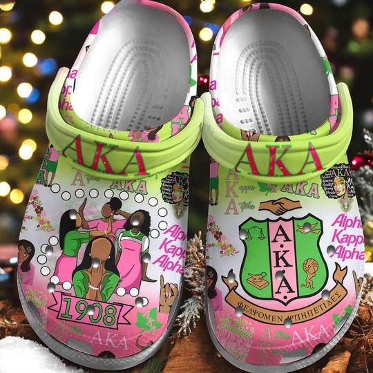 AKA Sorority Clogs Shoes, Alpha Kappa Alpha  Christmas Shoes, Cute Christmas Slipper Unisex Footwear