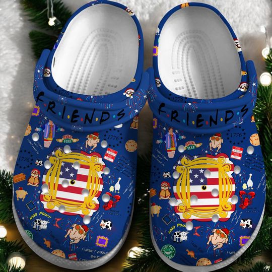 Friends Tv Series Clogs, TV Series Christmas Gift, Blue Clogs