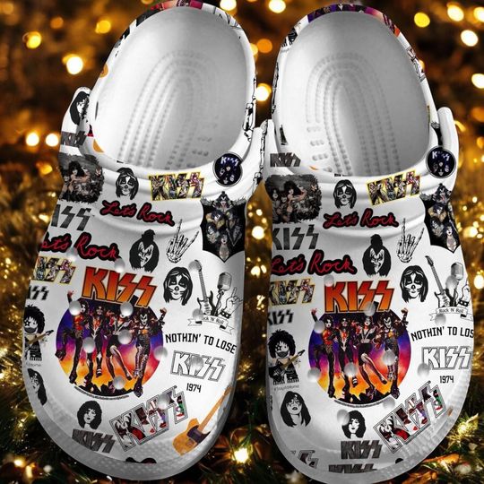 Let's Rock KISS Band Clogs Shoes, Punk Rock Kiss Music Slipper Unisex Footwear, Gift for Fans, Nothin To Lose