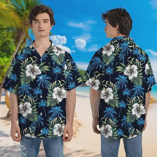 Discover Tropical Hibiscus Flower Hawaiian Shirts For Men Women, Aloha Tropical Flowers Hawaiian Shirt, Hibiscus Print Shirt, Summer Vibes Beach Shirt