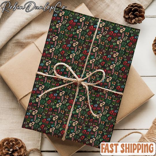 Discover 67 Meme Christmas Gift Wrap Wrapping Paper, 67 Christmas Wrapping Paper, Funny Teen Holiday Gift Wrap, 6 7 Meme Wrapping Paper