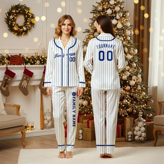 Discover Custom name Christmas Family Pyjamas, Personalized Baseball Pajamas set, Baseball Sports Fans gifts, Baseball Player Gift,Sport Baseball