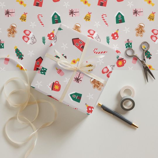 Discover Set of 3 Christmas Gift Wrap, Festive Holiday Wrapping Paper for Presents & Decor