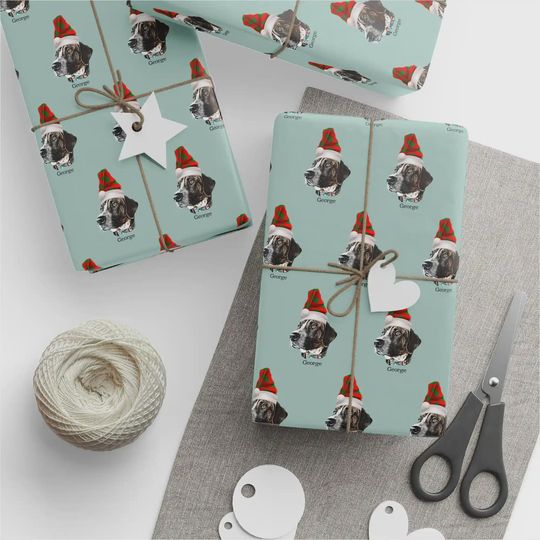 Discover Custom Wrapping Paper Using Pet Photo Personalized Dog Christmas Wrapping Paper Cat Gift Wrapping Pet Gift Wrap Personalized Wrapping Paper