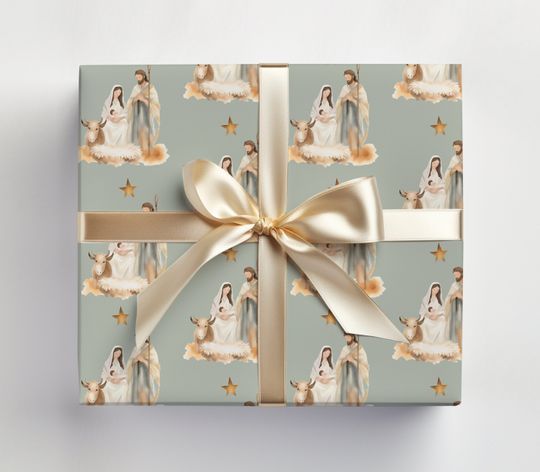 Discover Jesus Wrapping Paper Nativity Wrapping Paper Roll, Modern Nativity Gift Wrap Roll Nativity Gift Wrapping, Christmas Nativity, Christian