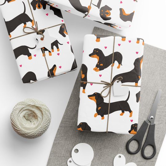 Discover Dachshund Wrapping Papers, Weiner Dog Gift Wrap for Christmas, Birthday, Holidays, Cute Dog Lover Present, Decorative Holiday Paper