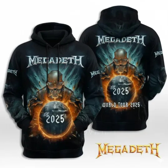 Megadeth Rock Band World Tour 2025 AOP Hoodie 3D Gifl For Fan