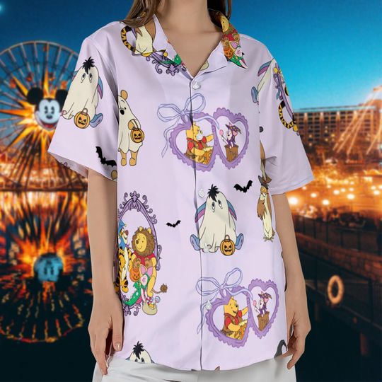 Discover Cute Winnie The Pooh Coquette Bow Halloween Hawaii Shirt, Disney Pooh And Friends Shirt, Pooh Trick Or Treat Tee, Disney Halloween Outfit