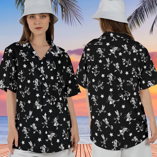 Discover Funny Mickey & Friend Skeleton Hawaiian Shirt, Disney Cruise Halloween Hawaiian Shirt, Disney Spooky Family Trip Outfits