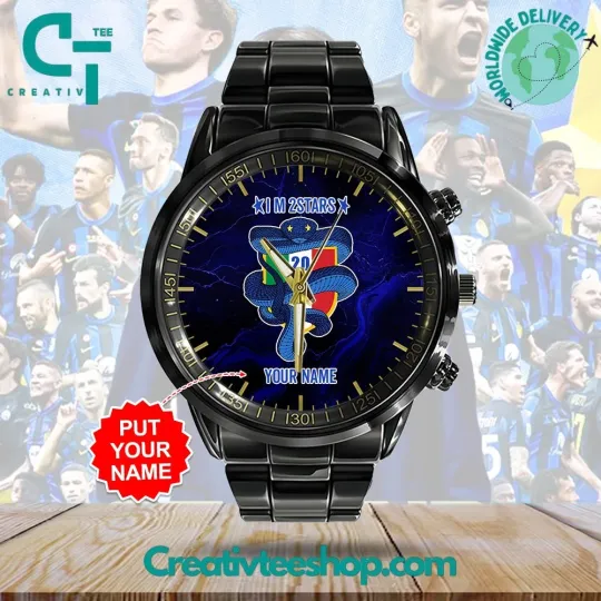 Discover Inter Milan FC Calendar Steel Band Watch