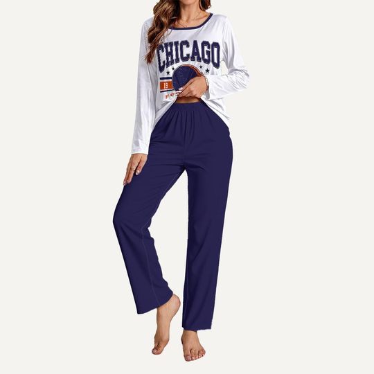 Discover Chicago Pajama Set, Game Day Lounge Set, Chicago Sports Fan Sleepwear