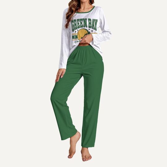 Discover Green Bay Pajama Set, Game Day Lounge Set, Green Bay Sports Fan Sleepwear