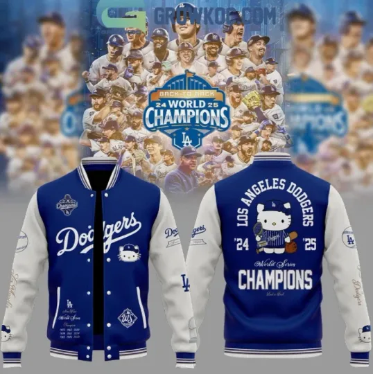Dodgers X Hello 1Kitty 2025 Champions Back 2 Back Baseball Jacket