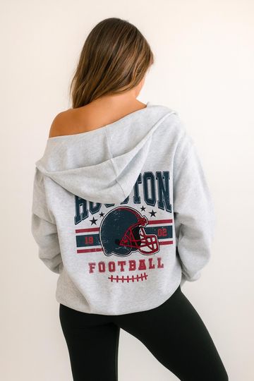 Discover Houston Vintage Football Jacket, Unisex Retro Zip Up, Classic Athletic Style Outerwear