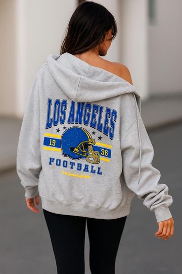 Los Angeles Vintage Football Jacket, Unisex Retro Zip Up, Classic Athletic Style Outerwear