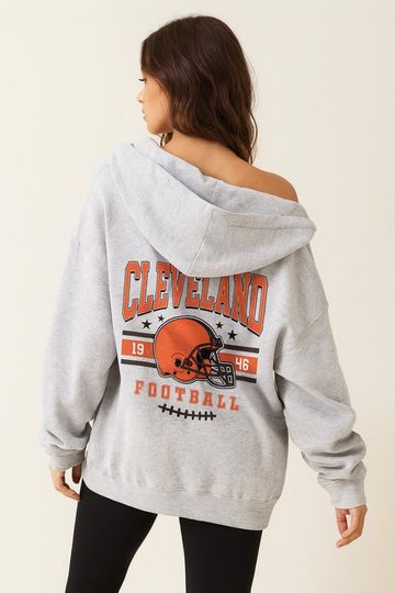 Discover Cleveland Vintage Football Jacket, Unisex Retro Zip Up, Classic Athletic Style Outerwear