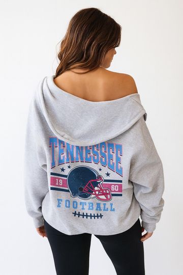 Discover Tennessee Vintage Football Jacket, Unisex Retro Zip Up, Classic Athletic Style Outerwear