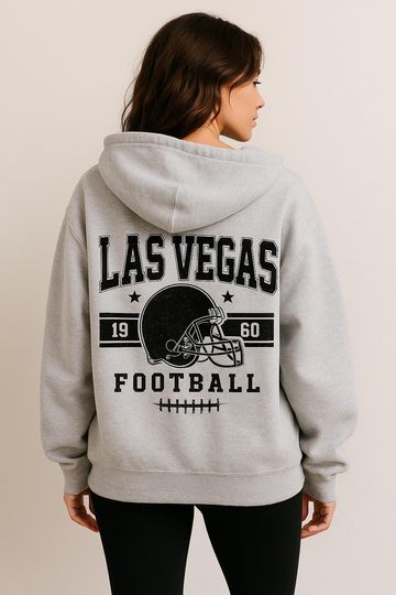 Discover Las Vegas Vintage Football Jacket, Unisex Retro Zip Up, Classic Athletic Style Outerwear