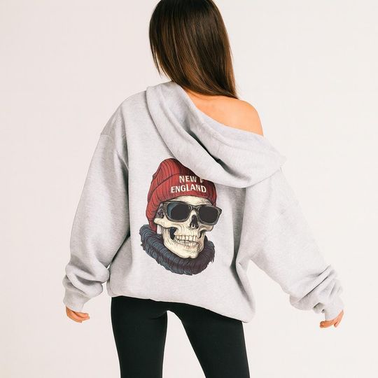 New England Football Mascot Oversized Zip Up Jacket, Unisex Cozy Game Day Hoodie, Athletic Streetwear Jacket