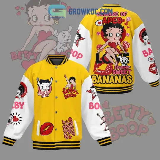 Discover Betty Boop Beware Of Apes Baseball Jacket Gift For Christmas