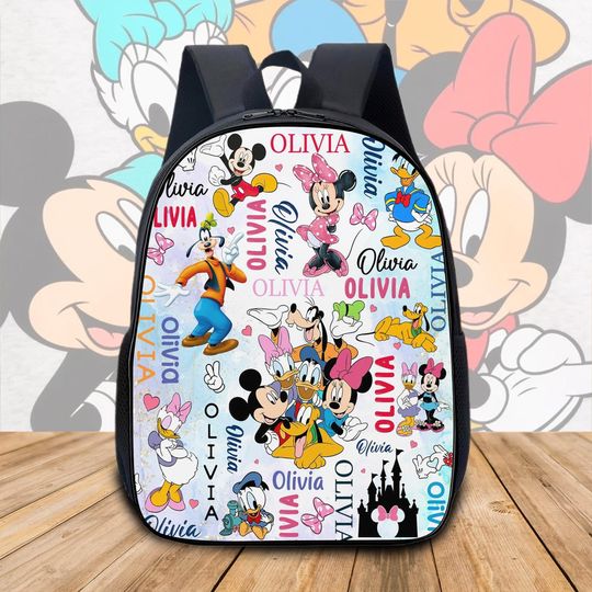 Discover Personalized Disney Mickey Backpack, Mickey Mouse Backpack, Cartoon Backpack, Disney Pixar Backpack, Custom Mickey And Friends Backpack