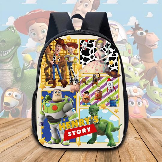 Personalized Toy Story Character Backpack for Kids, Buzz Lightyear Cartoon School Bag for Boys