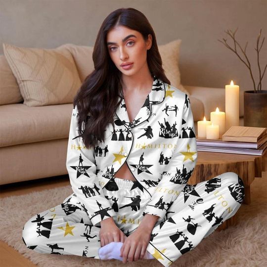Discover Hamilton Musical Pajama Set for Adults, Broadway Theater Sleepwear, Alexander Hamilton PJs, Short Summer Pajamas, Gift for Hamilton Fans