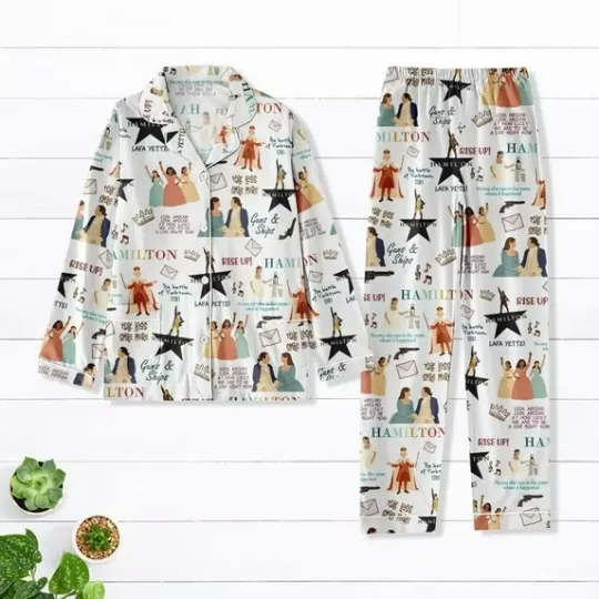Discover Hamilton Musical Pajamas Set, Broadway Theater Sleepwear, Hamilton Fan Gift