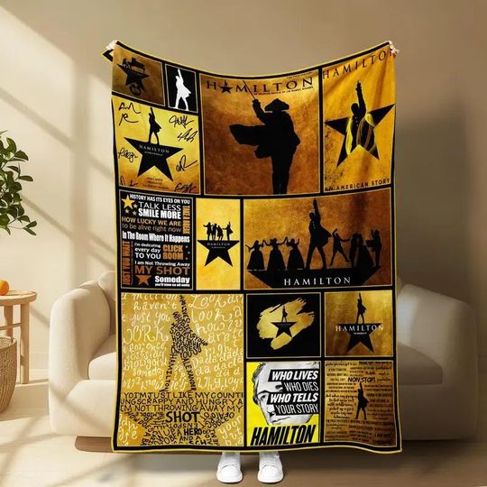 Discover Alexander Hamilton Collage Blanket, Hamilton Lovers Fleece Blanket, Hamilton Musical Blanket, Christmas Gifts Throw Blanket For Couch Sofa