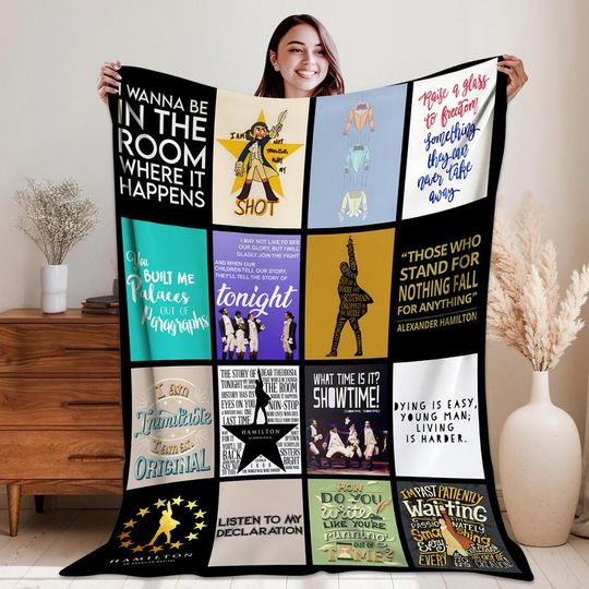 Discover Alexander Hamilton Fleece Blanket, Hamilton Musical Blanket, Hamilton Broadway Gift, American Musical Gift, Hamilton Merch Blanket 01