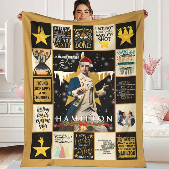 Discover Hamilton Musical Blanket, Alexander Hamilton Fleece Blanket, Hamilton Throw Blanket, Hamilton Fan Gift, Christmas Gifts, Christmas Blanket