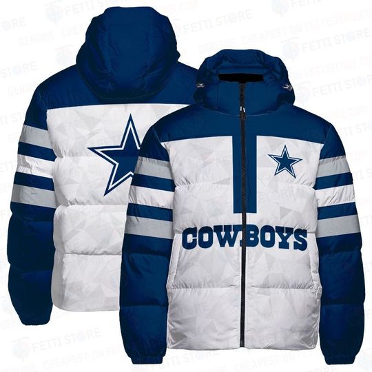 Dallas Cowboys Hooded Puffer Jacket, Winter Jacket
