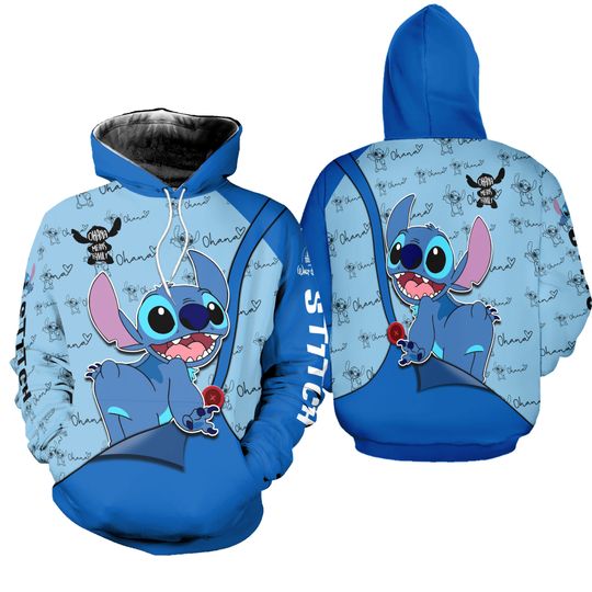 Animated Character Stitch 3D Hoodie Leggings, Lilo Stitch 3D Hoodie Leggings