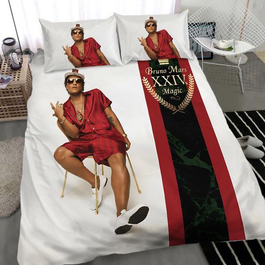 Bruno Mars 24k Magic Album Art Cover Quilt Duvet Cover Set Children
