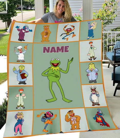 Personalized Kermit & Friends Fleece Blanket - The Muppets Custom Kids Blanket
