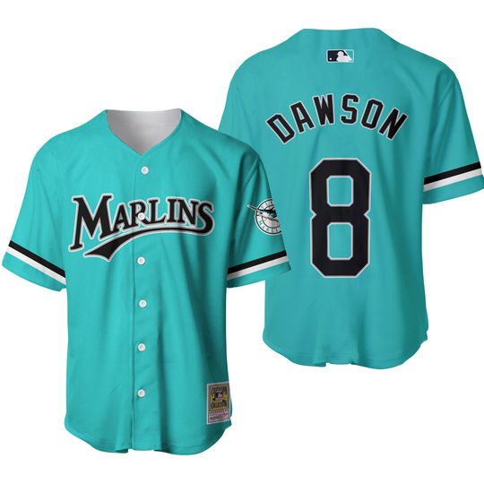 Florida Baseball Team Marlins #8 Baseball Jersey