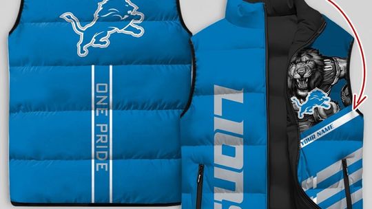 Detroit Lions Damn Right Sleeveless Down Jacket
