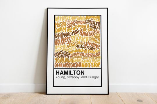 Discover Hamilton Act 1 Broadway Musical Handlettered Color Swatch Art Print Poster