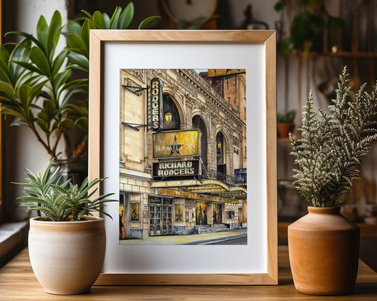 Discover Premium Art Print | Hamilton Musical | Lin-Manuel Miranda | Broadway | Richard Rodgers Theatre | NYC Illustration | Storefront | Gifts