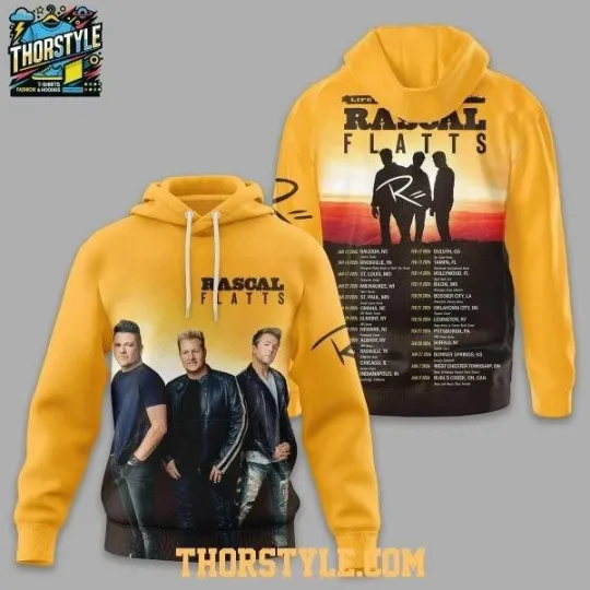 Discover Rascal Flatts 2026 Tour Hoodie Life Is A Highway 25 Years Merch 3D Hoodie