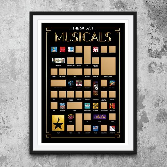 Discover 50 Best Musicals Scratch Off Poster, Broadway Musicals Scratch Off, Musical Theatre Poster, Broadway Gifts, Broadway Wall Art, Musical Decor