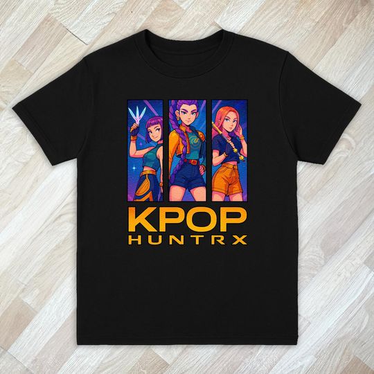 Kpop Demon Hunters Inspired T-Shirt - Huntrix K-Pop Anime Aesthetic Unisex Shirt for Kids & Adults