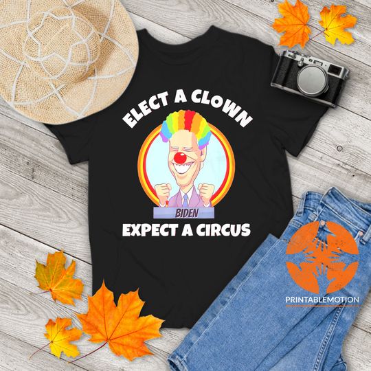 Discover Elect A Clown Expect A Circus Anti Biden Vintage T-Shirt, Biden Shirt, Republican Shirt, Funny Political Shirt, Gift Tee For You And Friends