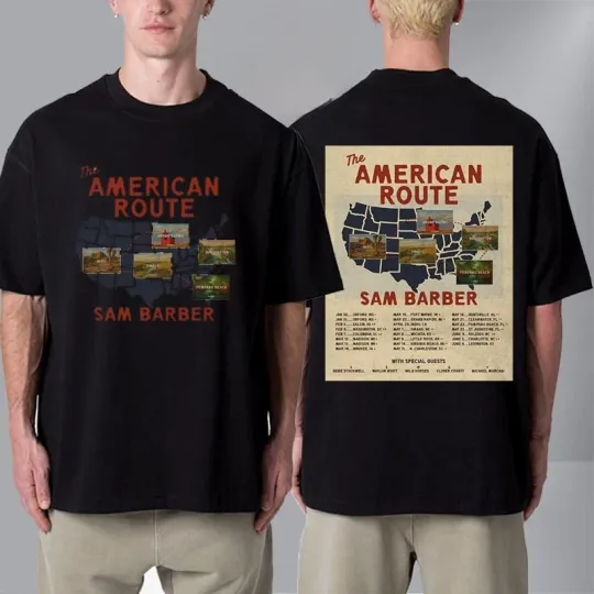 Discover Sam Barber The American Route Tour 2026 Schedule Tour Dates Unisex T Shirt