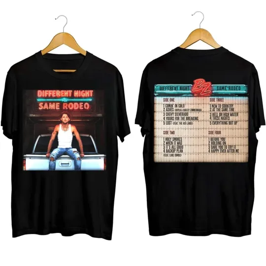 Discover Bailey Zimmerman Different Night Same Rodeo Tour 2026 Two Sided T-shirt