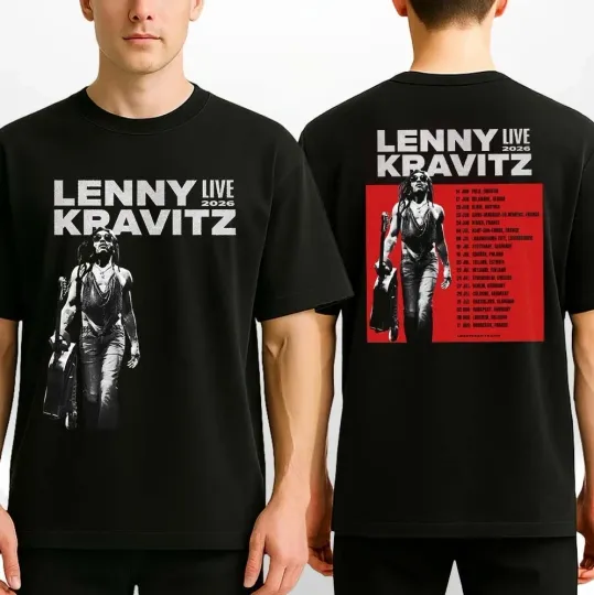 Lenny Kravitz Tour Dates Poster Live 2026 Across Europe T-Shirt