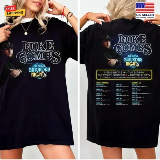 Discover Lukee Comb My Kinda Saturday Night Tour 2026 T-shirt, Fan Gift Country Music Tee